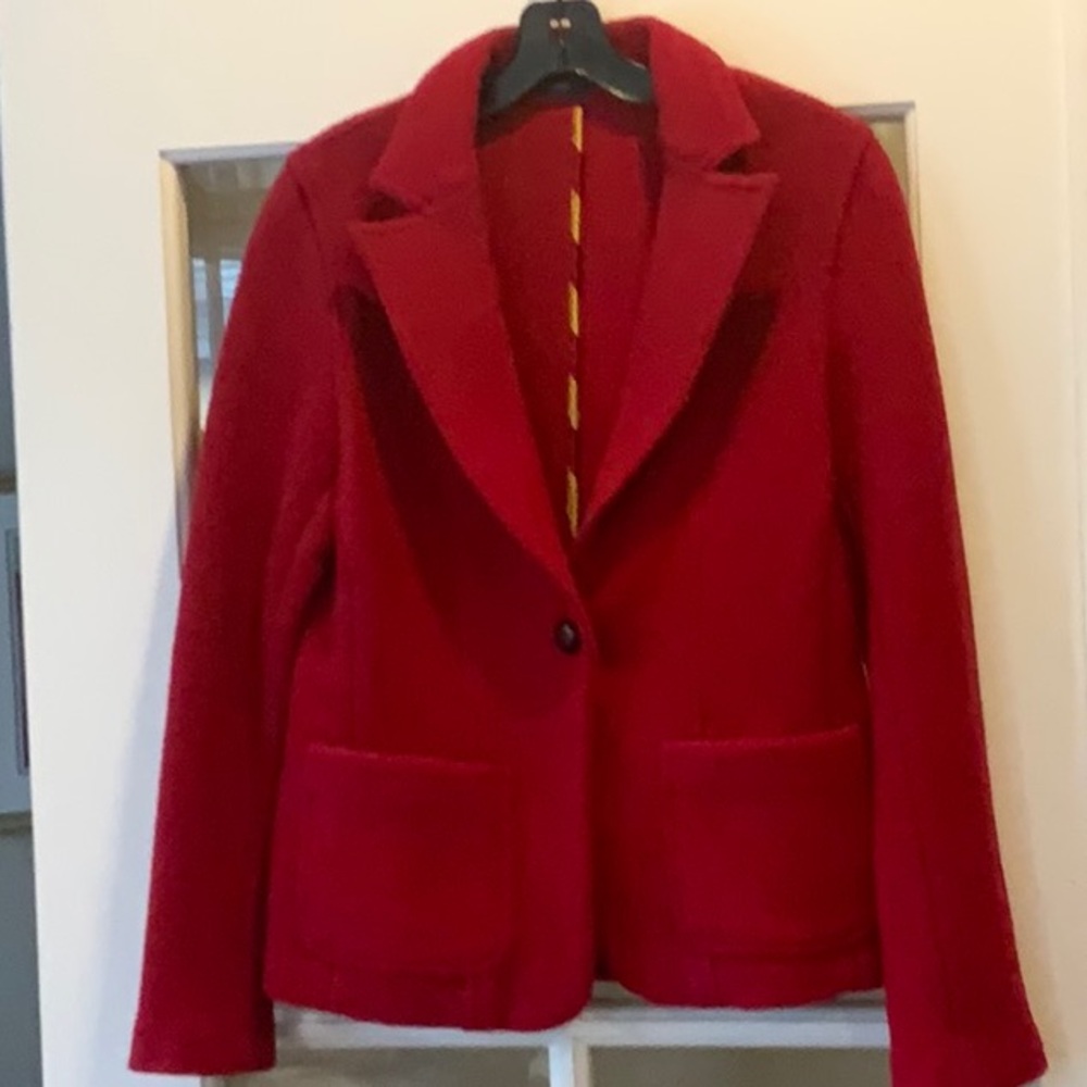 J. Crew Women's Red boiled wool Blazer Jacket